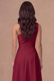 White A Line One Shoulder Maxi Engagement Dress