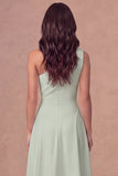 White A Line One Shoulder Maxi Engagement Dress