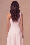 White A Line One Shoulder Maxi Engagement Dress