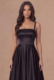 White A Line Thick Straps Maxi Engagement Dress
