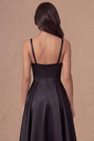 White A Line Thick Straps Maxi Engagement Dress