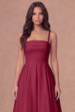 White A Line Thick Straps Maxi Engagement Dress