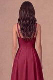 White A Line Thick Straps Maxi Engagement Dress
