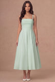 White A Line Thick Straps Maxi Engagement Dress