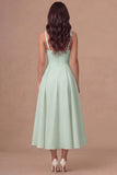 White A Line Thick Straps Maxi Engagement Dress