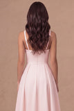 White A Line Thick Straps Maxi Engagement Dress