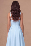 White A Line Thick Straps Maxi Engagement Dress