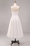 White A Line Thick Straps Maxi Engagement Dress