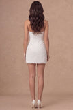 Lace White Strapless Floral Short Engagement Dress