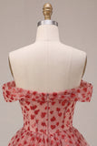 Red Sparkly Sequins Ruffled Tiered A-Line Corset Short Cocktail Dress