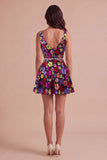 Sparkly Black A-Line V-Neck Sequins Short Cocktail Dress