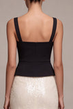 Black and White Sparkly Sequins Thick Straps Mermaid Long Formal Dress