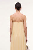 Champagne Ruffled A Line Long Wedding Guest Dress