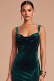 Dark Green Thick Straps Mermaid Long Wedding Guest Dress