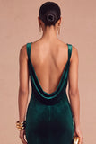 Dark Green Thick Straps Mermaid Long Wedding Guest Dress