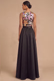 Black Floral Sparkly Sequins Round Neck Short Bodycon Wedding Guest Dress with Cape