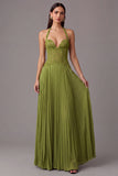 White Halter Lace Corset Pleated A-Line Long Wedding Guest Dress