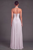White Halter Lace Corset Pleated A-Line Long Wedding Guest Dress