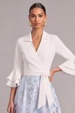 Light Blue Jacquard V-Neck Long A-Line Wedding Guest Dress with Sash