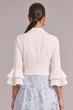 Light Blue Jacquard V-Neck Long A-Line Wedding Guest Dress with Sash