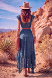 White A Line Sweetheart Flutter Sleeves High-Low Boho Wedding Dress with Belt