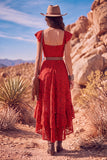 White A Line Sweetheart Flutter Sleeves High-Low Boho Wedding Dress with Belt