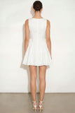 White A Line V Neck Ruched Short Bridal Shower Dress