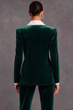Brown Velvet Shawl Lapel Double Breasted 2 Piece Women Suits with Sleeves