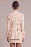 Ivory 2 Piece Single Breasted Bodycon Short Business Suits with Sleeves