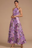 Black Floral Sparkly Sequins Long A-Line Spaghetti Straps Formal Dress