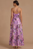Black Floral Sparkly Sequins Long A-Line Spaghetti Straps Formal Dress