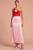 Pink Mermaid One Shoulder Ruched Long Formal Dress