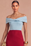 Dark Red Off the Shoulder Mermaid Long Formal Dress