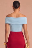 Dark Red Off the Shoulder Mermaid Long Formal Dress