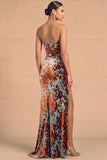 Dark Green Sheath Strapless Ruched Long Formal Dress with Slit