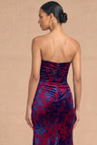 Dark Green Sheath Strapless Ruched Long Formal Dress with Slit