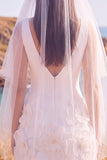 White Floral A-Line V-Neck Short Wedding Dress