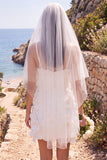 Sparkly Floral White Bodycon Spaghetti Straps Short Wedding Dress with Pearls