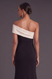 Black Mermaid One Shoulder Long Formal Dress with Slit