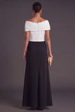 Fuchsia and Black A-Line Off the Shoulder Ruched Long Formal Dress