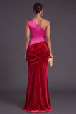Brown Mermaid One Shoulder Ruched Long Formal Dress