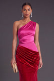Brown Mermaid One Shoulder Ruched Long Formal Dress