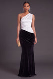 Brown Mermaid One Shoulder Ruched Long Formal Dress