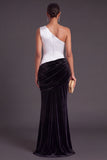 Brown Mermaid One Shoulder Ruched Long Formal Dress