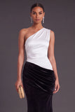 Brown Mermaid One Shoulder Ruched Long Formal Dress