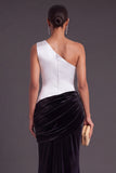 Brown Mermaid One Shoulder Ruched Long Formal Dress