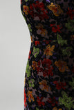 Black Floral Bodycon Strapless Short Cocktail Dress with Fringes