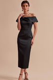 White Corset Sheath Off the Shoulder Midi Engagement Party Dress with Pearls
