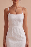 White Bodycon Spaghetti Straps Short Hen Do Dress