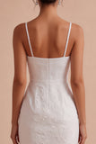 White Bodycon Spaghetti Straps Short Hen Do Dress